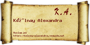 Kálnay Alexandra névjegykártya